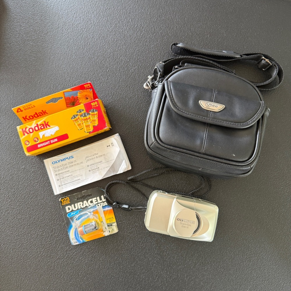 Olympus Stylus Epic Zoom 170 Film Camera Kodak Gold Film Bundle Case Manual